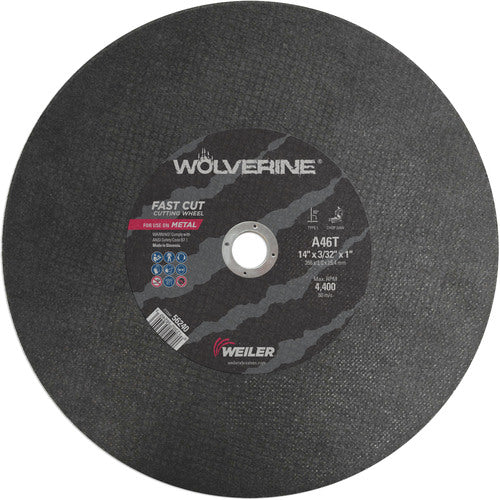 14″ × 3/32″ Type 1 Cut-Off Wheel, A46T, 1″ Arbor Hole - Eagle Tool & Supply