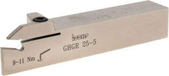 Iscar - External Thread, 5mm Min Groove Width, 140mm OAL, Right Hand Indexable Grooving Cutoff Toolholder - 25mm Shank Height x 25mm Shank Width, GI../TIP Insert Style, GHG Toolholder Style, Series Cut Grip - Eagle Tool & Supply