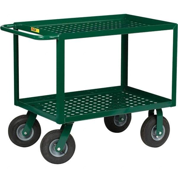 Little Giant - 1,000 Lb Capacity, 24" Wide x 36" Long x 35" High Service Cart - 2 Shelf, Steel, Pneumatic Casters - Eagle Tool & Supply