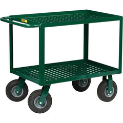 Little Giant - 1,000 Lb Capacity, 24" Wide x 36" Long x 35" High Service Cart - 2 Shelf, Steel, Pneumatic Casters - Eagle Tool & Supply