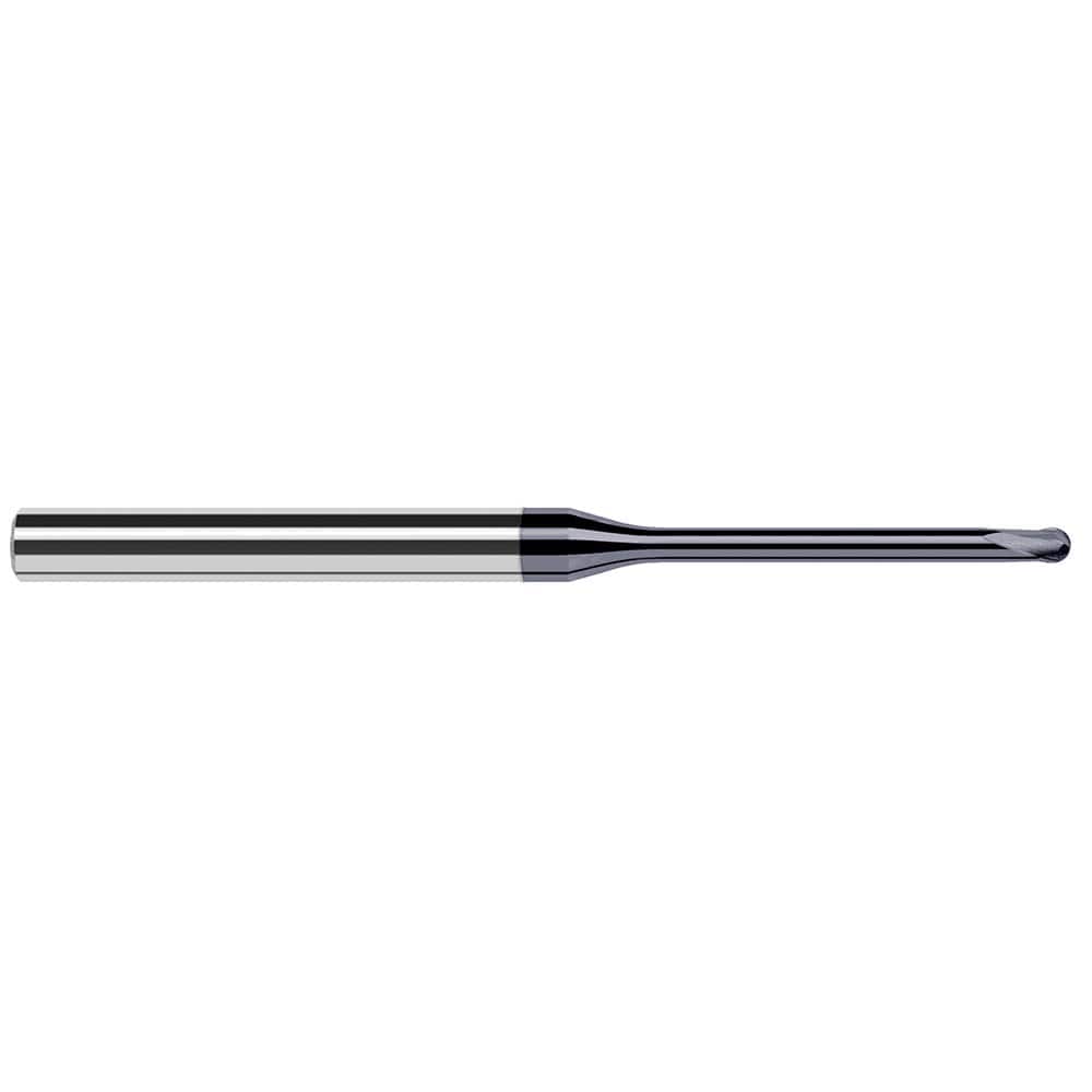 Harvey Tool - Ball End Mills; Mill Diameter (mm): 1.00 ; Mill Diameter (Decimal Inch): 0.0390 ; Number of Flutes: 2 ; Length of Cut (mm): 0.8000 ; Length of Cut (Inch): 1/32 ; Length of Cut (Decimal Inch): 0.0310 - Exact Industrial Supply