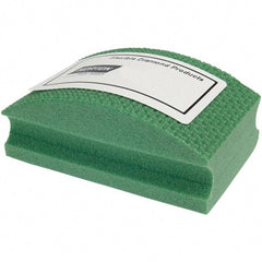 Norton - Coarse Grade, 60 Grit, Diamond Hand Pad - Green, 2-1/8" Wide x 3-1/2" Long x 1-1/2" Thick, Nonwoven - Eagle Tool & Supply