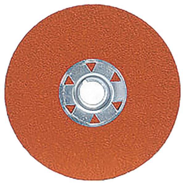 Norton - 4-1/2" Diam 5/8-11 Threaded Hole 24 Grit Fiber Disc - Very Coarse Grade, Ceramic Alumina - Eagle Tool & Supply