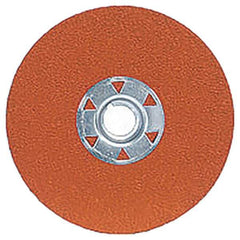 Norton - 4-1/2" Diam 5/8-11 Threaded Hole 24 Grit Fiber Disc - Very Coarse Grade, Ceramic Alumina - Eagle Tool & Supply