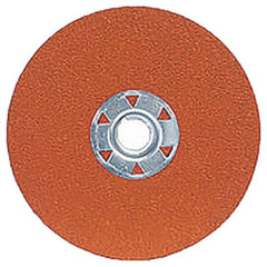 Norton - 5" Diam 5/8-11 Threaded Hole 24 Grit Fiber Disc - Very Coarse Grade, Ceramic Alumina - Eagle Tool & Supply