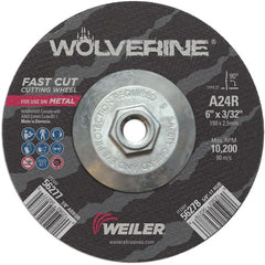 6″ × 3/32″ Type 27 Cutting Wheel, A24R, 5/8″-11 UNC Nut - Eagle Tool & Supply