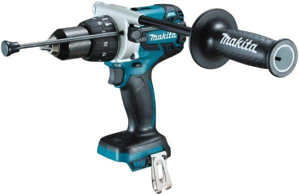 Makita - 18 Volt 1/2" Keyless Chuck Cordless Hammer Drill - 0 to 34,000 BPM, 0 to 400 & 0 to 1,500 RPM, Reversible, Ergonomic Handle - Eagle Tool & Supply