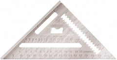 Johnson Level & Tool - 7" Blade Length x 7" Base Length, Powder Coated Finish, Aluminum Rafter Square - 1/8" Graduation - Eagle Tool & Supply