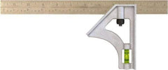 Johnson Level & Tool - 1 Piece, 12" Combination Square Set - 1/8, 1/16 & 1/32" (Inch/Metric) Graduation, Stainless Steel Blade, Plastic Head - Eagle Tool & Supply