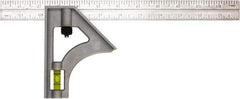 Johnson Level & Tool - 1 Piece, 12" Combination Square Set - 1/8, 1/16 & 1/32" (Inch) Graduation, Stainless Steel Blade, Plastic Head - Eagle Tool & Supply