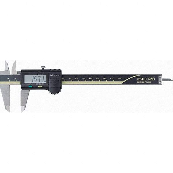 Mitutoyo - 0 to 150mm Range, 0.01mm Resolution, Electronic Caliper - Steel with 40mm Steel Jaws, 0.02mm Accuracy - Eagle Tool & Supply