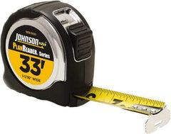 Johnson Level & Tool - 33' x 1-1/16" Tape Measure - 1/16" Graduation, Inch Graduation Style - Eagle Tool & Supply