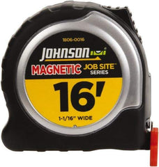 Johnson Level & Tool - 16' x 1-1/16" Tape Measure - 1/16" Graduation, Inch Graduation Style - Eagle Tool & Supply
