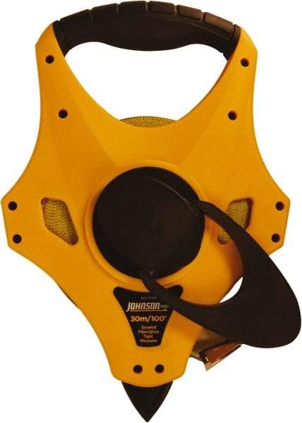 Johnson Level & Tool - 100' x 1/2" Tape Measure - 1/8" & 1mm Graduation, Inch/Metric Graduation Style - Eagle Tool & Supply
