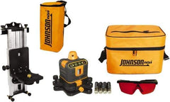 Johnson Level & Tool - 800' (Exterior) Measuring Range, 1/4" at 100' Accuracy, Manual-Leveling Rotary Laser - 150 to 300 RPM, 2 Beams, AA Battery Included - Eagle Tool & Supply