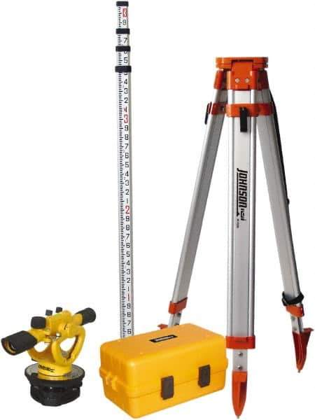 Johnson Level & Tool - 22x Magnification, 4 to 200 Ft. Measuring Range, Transit Optical Level Kit - Accuracy 3/16 Inch at 100 Ft., Kit Includes Tripod, 13 Grade Rod, Hard Shell Carrying Case - Eagle Tool & Supply