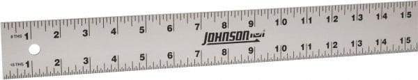 Johnson Level & Tool - 96" Long, 1/8, 1/16" Graduation, Aluminum Rule - English Graduation Style, Gray, Anodized Finish - Eagle Tool & Supply