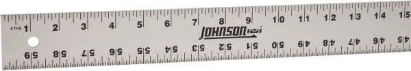 Johnson Level & Tool - 60" Long, 1/8, 1/16" Graduation, Aluminum Rule - English Graduation Style, Gray, Anodized Finish - Eagle Tool & Supply