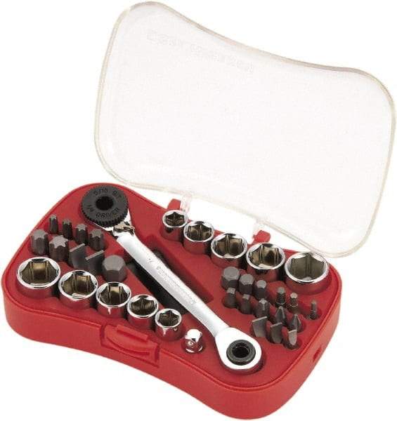 GearWrench - 35 Piece 1/4" Drive Ratchet Socket Set - Comes in Blow Molded Case - Eagle Tool & Supply