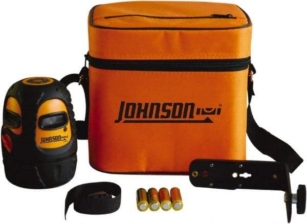 Johnson Level & Tool - 1 Beam 200' (Interior) 300' (Exterior) Max Range Self Leveling Line Laser - Red Beam, 1/8" at 50' Accuracy, 3-3/4" Long x 5-1/8" High, Battery Included - Eagle Tool & Supply