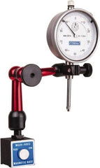 Fowler - 0.001" Graduation, 1" Max Meas, 0-100 Dial Reading, Dial Indicator & Base Kit - 1.19" Base Length x 1.19" Base Width x 1.2" Base Height, 2-1/4" Dial Diam - Eagle Tool & Supply