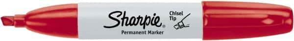 Sharpie - Red Permanent Marker - Chisel Tip, AP Nontoxic Ink - Eagle Tool & Supply