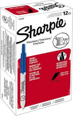 Sharpie - Blue Permanent Marker - Retractable Ultra Fine Tip, Alcohol Based Ink - Eagle Tool & Supply