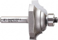 Amana Tool - 1-1/2" Cut Diam, 5/8" Length of Cut, 2 Flute Classical Edge Profile Router Bit - Carbide-Tipped, 1/4" Shank Diam, 2-1/8" OAL, Uncoated - Eagle Tool & Supply