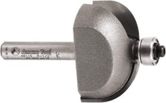 Amana Tool - 1-3/8" Cut Diam, 3/4" Length of Cut, 2 Flute Cove Edge Profile Router Bit - Carbide-Tipped, 1/4" Shank Diam, 3/4" OAL, Uncoated - Eagle Tool & Supply