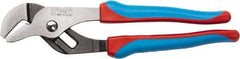 Channellock - 9-7/16" OAL, 1-1/2" Max Capacity, 1mm Jaw Length x 0.47" Jaw Width, 5 Position Tongue & Groove Pliers - Straight Straight Jaws, Straight Head, Plastisol Handles - Eagle Tool & Supply