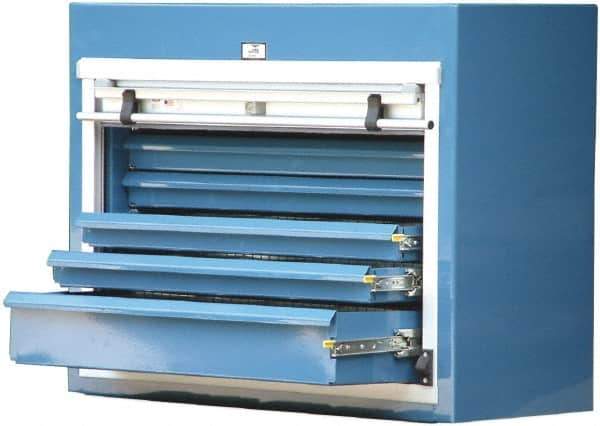 Strong Hold - 5 Bin Roll Up Storage Cabinet - Steel/Aluminum, 43" Wide x 18" Deep x 30" High, Dark Gray - Eagle Tool & Supply