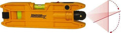 Johnson Level & Tool - 1 Beam 100' Max Range Torpedo - Red Beam, 3/8" at 50' Accuracy, 7" Long x 2" Wide x 51/64" High, Battery Included - Eagle Tool & Supply