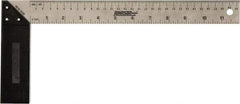 Johnson Level & Tool - 12" Blade Length x 1-1/2" Blade Width, 5-7/8" Base Length x 1-1/2" Base Width Stainless Steel Square - 0.008" Accuracy - Eagle Tool & Supply