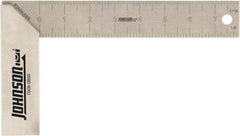 Johnson Level & Tool - 8" Blade Length x 1-1/2" Blade Width, 5-1/2" Base Length x 1-1/2" Base Width Aluminum Square - 0.008" Accuracy - Eagle Tool & Supply