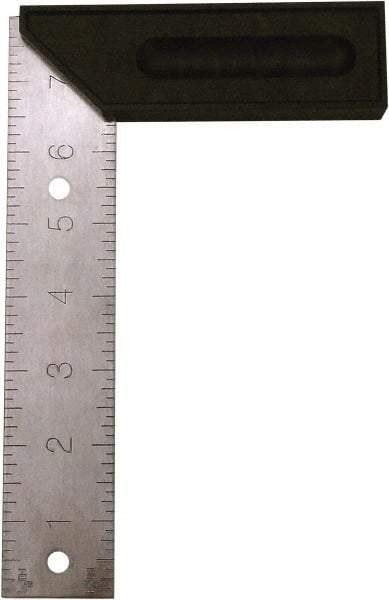 Johnson Level & Tool - 8" Blade Length x 1-1/2" Blade Width, 5-1/8" Base Length x 1-1/2" Base Width Stainless Steel Square - 0.008" Accuracy - Eagle Tool & Supply