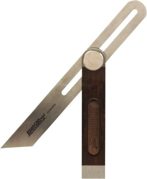 Johnson Level & Tool - 10" Blade Length x 1-1/8" Blade Width, 6-1/2" Base Length x 1-1/8" Base Width Stainless Steel Square - 0.008" Accuracy, Beveled Edge - Eagle Tool & Supply