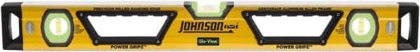 Johnson Level & Tool - Magnetic 78" Long 3 Vial Box Beam Level - Aluminum, Yellow, 2 Plumb & 1 Level Vials - Eagle Tool & Supply