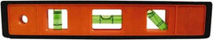 Johnson Level & Tool - 9" Long 3 Vial Torpedo Level - ABS Plastic, Orange, 1 Plumb, 1 Level & 1 45° Vials - Eagle Tool & Supply