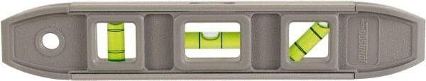 Johnson Level & Tool - Magnetic 9" Long 3 Vial Torpedo Level - Aluminum, Gray, 1 Plumb, 1 Level & 1 45° Vials - Eagle Tool & Supply