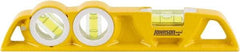 Johnson Level & Tool - Magnetic 10" Long 3 Vial Torpedo Level - Aluminum, Yellow, 1 Plumb, 1 Level & 1 45° Vials - Eagle Tool & Supply