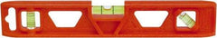 Johnson Level & Tool - 9" Long 3 Vial Torpedo Level - ABS Plastic, Orange, 1 Plumb, 1 Level & 1 45° Vials - Eagle Tool & Supply