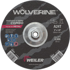 Vortec Pro 9″ × 1/8″ Type 27 Cutting Wheel, A24T, 5/8″-11 UNC Nut - Eagle Tool & Supply