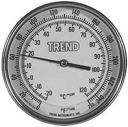Wika - 2-1/2 Inch Long Stem, Stainless Steel, Back Connected Bi-Metal Thermometer - -5 to 115°C, 1% Accuracy - Eagle Tool & Supply