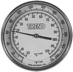 Wika - 2-1/2 Inch Long Stem, Stainless Steel, Back Connected Bi-Metal Thermometer - -5 to 115°C, 1% Accuracy - Eagle Tool & Supply