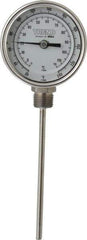 Wika - 6 Inch Long Stem, 3 Inch Dial Diameter, Stainless Steel, Bottom Connected Bi-Metal Thermometer - -5 to 115°C, 1% Accuracy - Eagle Tool & Supply