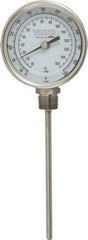 Wika - 6 Inch Long Stem, 3 Inch Dial Diameter, Stainless Steel, Bottom Connected Bi-Metal Thermometer - 10 to 150°C, 1% Accuracy - Eagle Tool & Supply