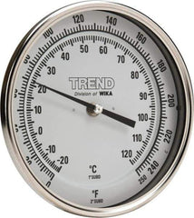 Wika - 2-1/2 Inch Long Stem, 5 Inch Dial Diameter, Stainless Steel, Adjustable Angle Bi-Metal Thermometer - -20 to 120°C, 1% Accuracy - Eagle Tool & Supply
