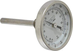 Wika - 2-1/2 Inch Long Stem, 2 Inch Dial Diameter, Stainless Steel, Back Connected Bi-Metal Thermometer - -15 to 90°C, 1% Accuracy - Eagle Tool & Supply