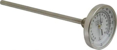 Wika - 6 Inch Long Stem, 2 Inch Dial Diameter, Stainless Steel, Back Connected Bi-Metal Thermometer - -20 to 60°C, 1% Accuracy - Eagle Tool & Supply