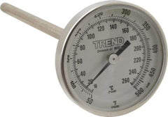 Wika - 6 Inch Long Stem, 2 Inch Dial Diameter, Stainless Steel, Back Connected Bi-Metal Thermometer - 10 to 260°C, 1% Accuracy - Eagle Tool & Supply